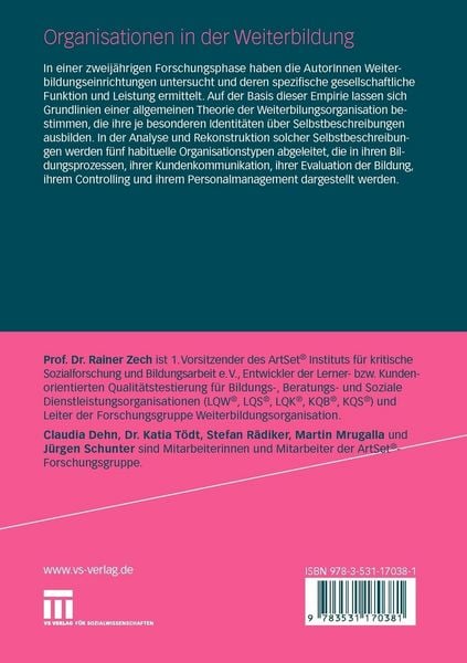 Produktbild: Organisationen in der Weiterbildung