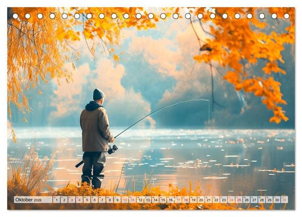 Produktbild: Angeln und Fischen Impressionen (Tischkalender 2026 DIN A5 quer), CALVENDO Monatskalender