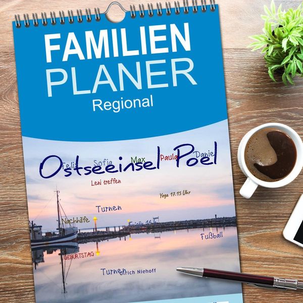 Produktbild: Familienplaner 2026 - Osteeinsel Poel mit 5 Spalten (Wandkalender, 21 x 45 cm) CALVENDO