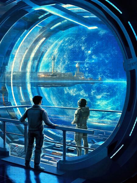 Produktbild: CALVENDO Puzzle Raumstation &uuml;ber einem Planeten | 1000 Teile Lege-Gr&ouml;&szlig;e 64x48cm Foto-Puzzle f&uuml;r gl&uuml;ckliche Stunden