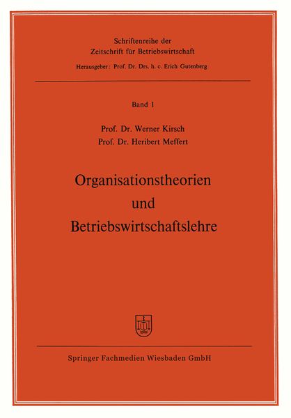 Produktbild: Organisationstheorien und Betriebswirtschaftslehre