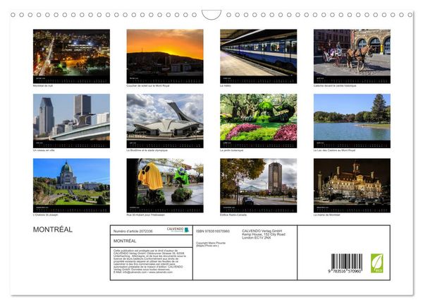 Produktbild: MONTR&Eacute;AL (Calendrier mural 2026 DIN A3 vertical), CALVENDO calendrier mensuel