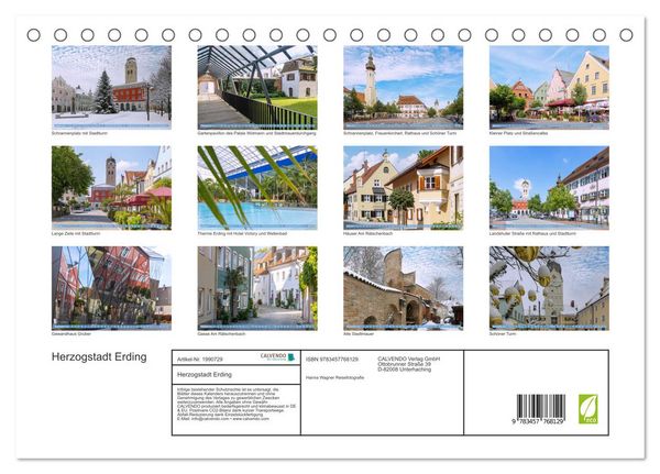 Produktbild: Herzogstadt Erding (Tischkalender 2026 DIN A5 quer), CALVENDO Monatskalender