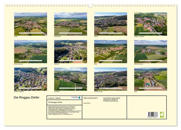Produktbild: Die Ringgau D&ouml;rfer (Wandkalender 2026 DIN A2 quer), CALVENDO Monatskalender