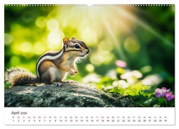 Produktbild: Backen voll - Ein Jahr mit Streifenh&ouml;rnchen (hochwertiger Premium Wandkalender 2026 DIN A2 quer), Kunstdruck in Hochglanz