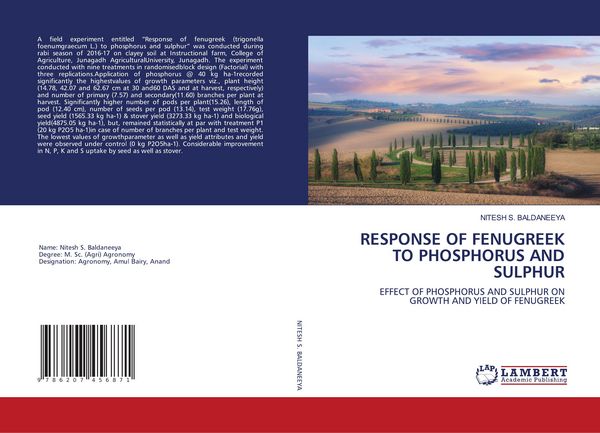 Produktbild: Response Of Fenugreek To Phosphorus and Sulphur