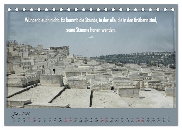 Produktbild: Mit der Bibel in der Hand durch das Heilige Land - Jerusalem (Tischkalender 2026 DIN A5 quer), CALVENDO Monatskalender