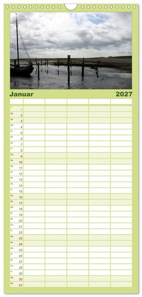 Produktbild: Familienplaner 2027 - Texel, eine Perle Frieslands mit 5 Spalten (Wandkalender, 21 x 45 cm) CALVENDO
