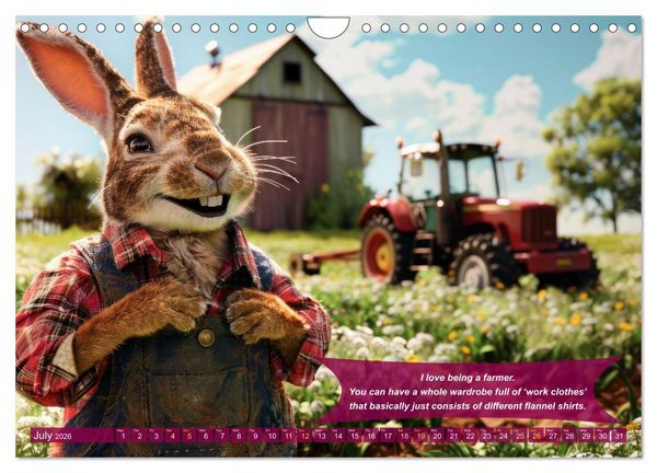 Produktbild: Funny charming animals as farmers (Wall Calendar 2026 DIN A4 landscape), CALVENDO 12 Month Wall Calendar
