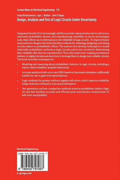 Produktbild: Design, Analysis and Test of Logic Circuits Under Uncertainty