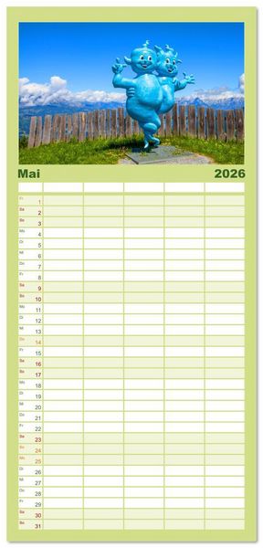 Produktbild: Familienplaner 2026 - St.Johann im Pongau mit 5 Spalten (Wandkalender, 21 x 45 cm) CALVENDO