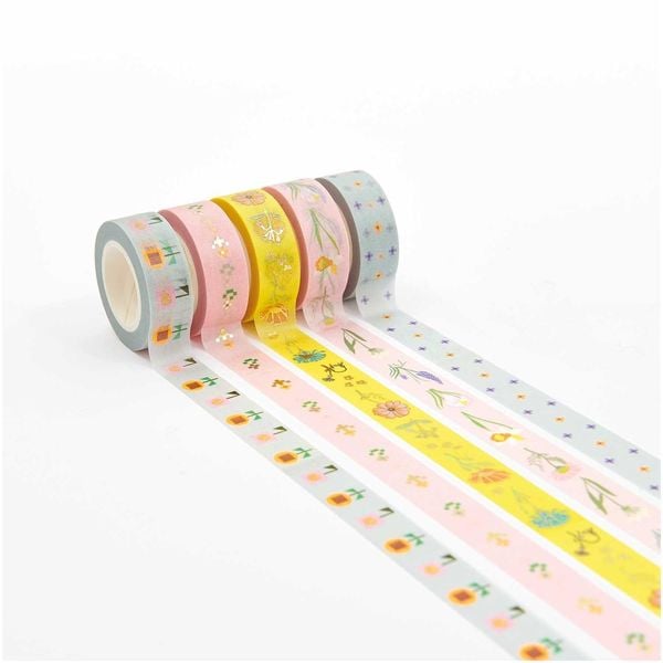 Produktbild: Tape Set Futschikato, Floral MIX, 5 Stk., 1,5 cm x 10 m
