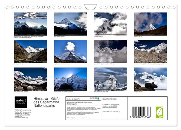 Produktbild: Himalaya - Gipfel des Sagarmatha Nationalparks (Wandkalender 2026 DIN A4 quer), CALVENDO Monatskalender
