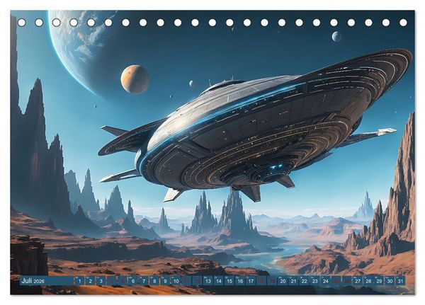 Produktbild: Alien Starships (Tischkalender 2026 DIN A5 quer), CALVENDO Monatskalender