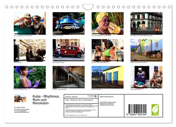 Produktbild: Kuba - Rhythmus, Rum und Revolution (Wandkalender 2026 DIN A4 quer), CALVENDO Monatskalender