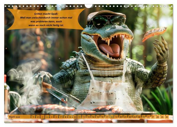 Produktbild: Tierisch lustige Grillmeister (Wandkalender 2026 DIN A3 quer), CALVENDO Monatskalender