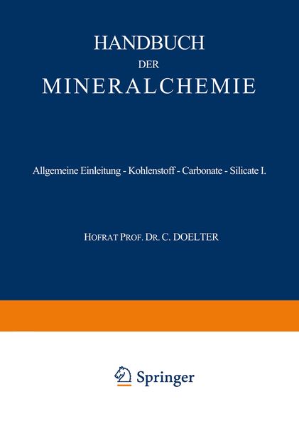 Produktbild: Allgemeine Einleitung &mdash; Kohlenstoff &mdash; Carbonate &mdash; Silicate I