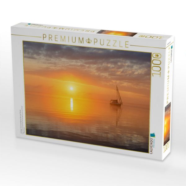 Produktbild: CALVENDO Puzzle nebeliger Sonnenaufgang &uuml;ber der M&uuml;ritz | 1000 Teile Lege-Gr&ouml;&szlig;e 64x48cm Foto-Puzzle f&uuml;r gl&uuml;ckliche Stunden