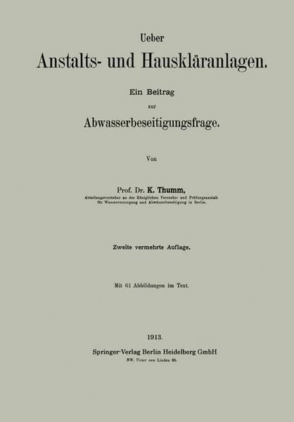 Produktbild: Ueber Anstalts- und Hauskl&auml;ranlagen