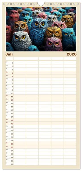 Produktbild: Familienplaner 2026 - Gruppentreffen mit 5 Spalten (Wandkalender, 21 x 45 cm) CALVENDO