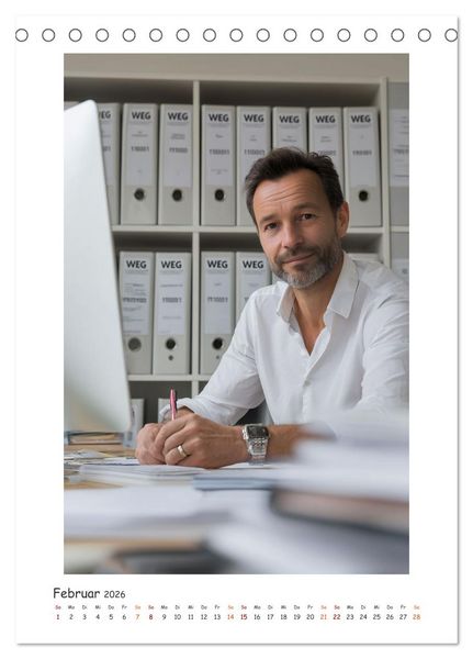 Produktbild: B&uuml;rohelden am Werk (Tischkalender 2026 DIN A5 hoch), CALVENDO Monatskalender
