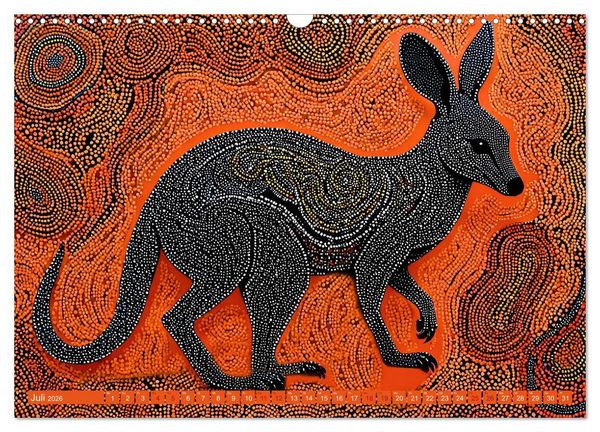 Produktbild: Traumzeit - KI-generierte Aborigine-Kunst aus dem Herzen Australiens (Wandkalender 2026 DIN A3 quer), CALVENDO Monatskalender