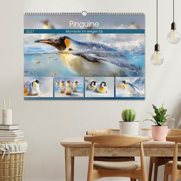 Produktbild: Pinguine. Momente im ewigen Eis (Wandkalender 2027 DIN A2 quer), CALVENDO Monatskalender