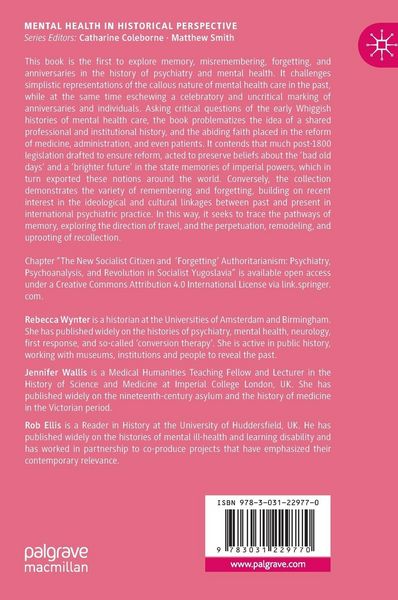 Produktbild: Memory, Anniversaries and Mental Health in International Historical Perspective