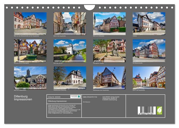 Produktbild: Dillenburg Impressionen (Wandkalender 2026 DIN A4 quer), CALVENDO Monatskalender