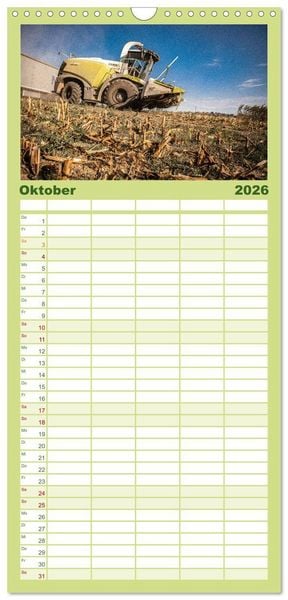 Produktbild: Familienplaner 2026 - Agrartechnik mit 5 Spalten (Wandkalender, 21 x 45 cm) CALVENDO