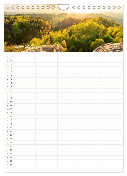 Produktbild: Familienkalender - Wandern im Elbsandsteingebirge (Wandkalender 2027 DIN A4 hoch), CALVENDO Monatskalender