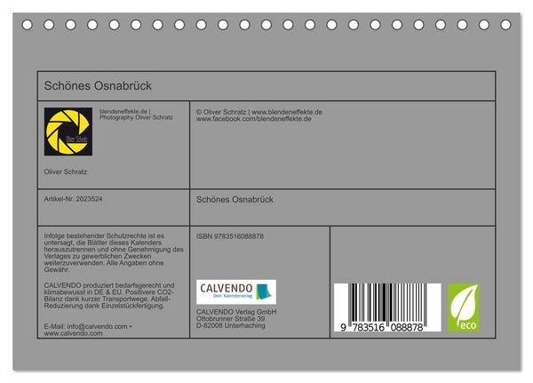 Produktbild: Sch&ouml;nes Osnabr&uuml;ck (Tischkalender 2026 DIN A5 quer), CALVENDO Monatskalender