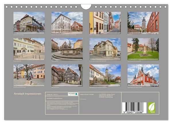 Produktbild: Arnstadt Impressionen (Wandkalender 2026 DIN A4 quer), CALVENDO Monatskalender