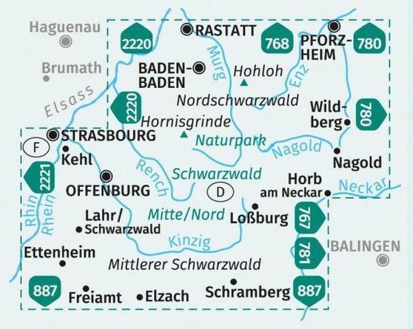 Produktbild: KOMPASS Wanderkarten-Set 886 Schwarzwald Nord (2 Karten) 1:50.000