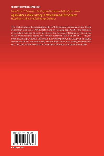 Produktbild: Applications of Microscopy in Materials and Life Sciences