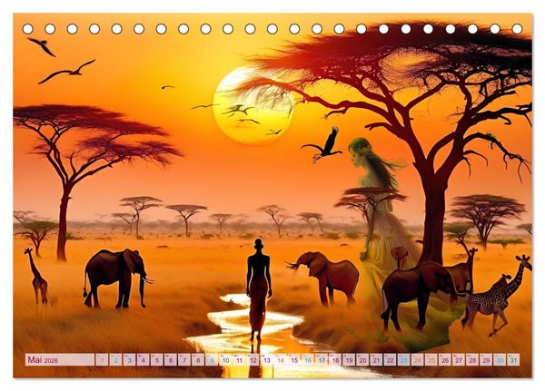 Produktbild: Clara tr&auml;umt - M&auml;rchenhafte Traumfantasien (Tischkalender 2026 DIN A5 quer), CALVENDO Monatskalender