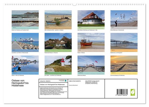 Produktbild: Ostsee von Heringsdorf bis Hiddensee (hochwertiger Premium Wandkalender 2026 DIN A2 quer), Kunstdruck in Hochglanz