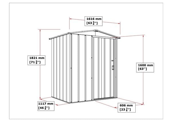 Produktbild: Metall Ger&auml;tehaus 163x112 Gartenhaus Schiebet&uuml;r