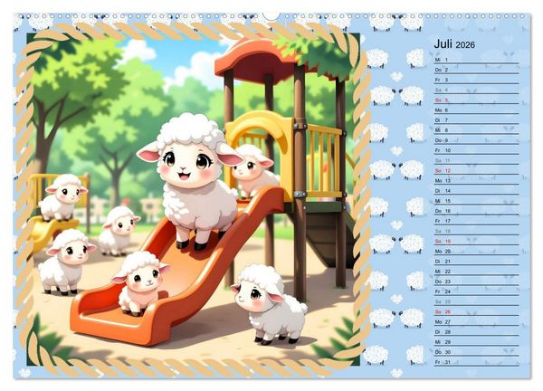 Produktbild: L&auml;mmchen Lillys erste Momente (Wandkalender 2026 DIN A2 quer), CALVENDO Monatskalender