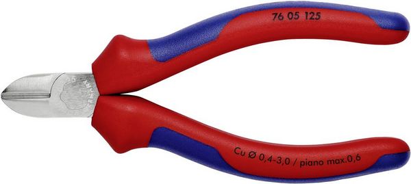 Produktbild: Knipex 76 05 125 Elektronik- u. Feinmechanik Seitenschneider mit Facette 125mm
