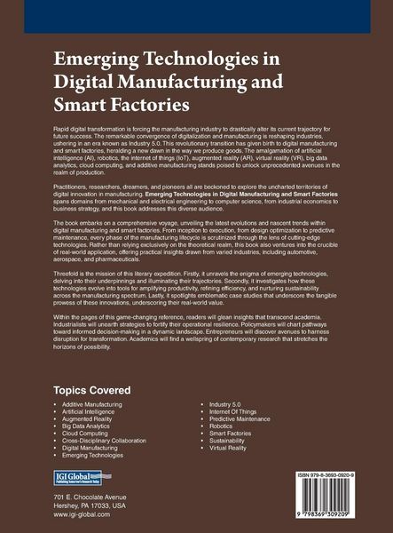 Produktbild: Emerging Technologies in Digital Manufacturing and Smart Factories