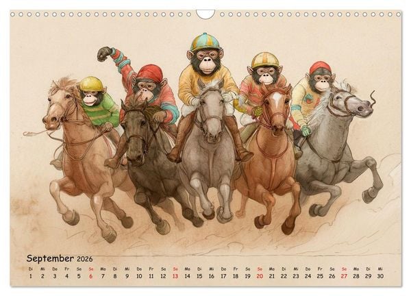Produktbild: Verr&uuml;ckte Affenwelt (Wandkalender 2026 DIN A3 quer), CALVENDO Monatskalender