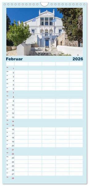 Produktbild: Familienplaner 2026 - Insel Chalki mit 5 Spalten (Wandkalender, 21 x 45 cm) CALVENDO