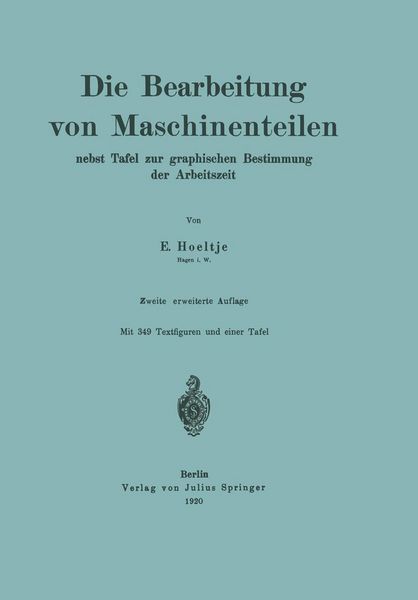 Produktbild: Die Bearbeitung von Maschinenteilen