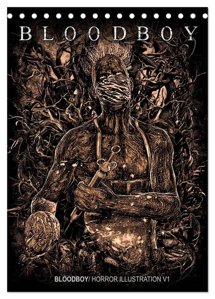 Produktbild: BLOODBOY/ HORROR ILLUSTRATION V1 (Tischkalender 2026 DIN A5 hoch), CALVENDO Monatskalender