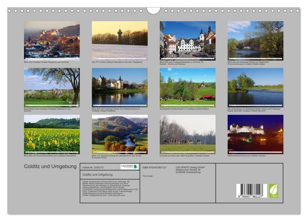 Produktbild: Colditz und Umgebung (Wandkalender 2026 DIN A3 quer), CALVENDO Monatskalender
