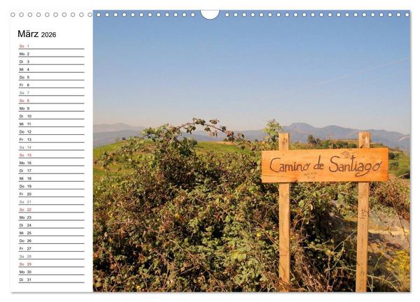 Produktbild: Jakobsweg - Camino Frances (Wandkalender 2026 DIN A3 quer), CALVENDO Monatskalender