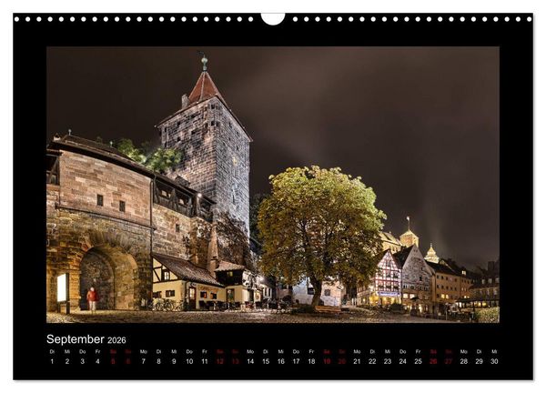 Produktbild: N&uuml;rnberg - Die Altstadt bei Nacht (Wandkalender 2026 DIN A3 quer), CALVENDO Monatskalender