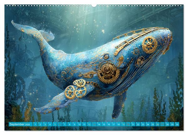 Produktbild: Aqua Mechanica &ndash; Steampunk unter dem Meer (Wandkalender 2026 DIN A2 quer), CALVENDO Monatskalender