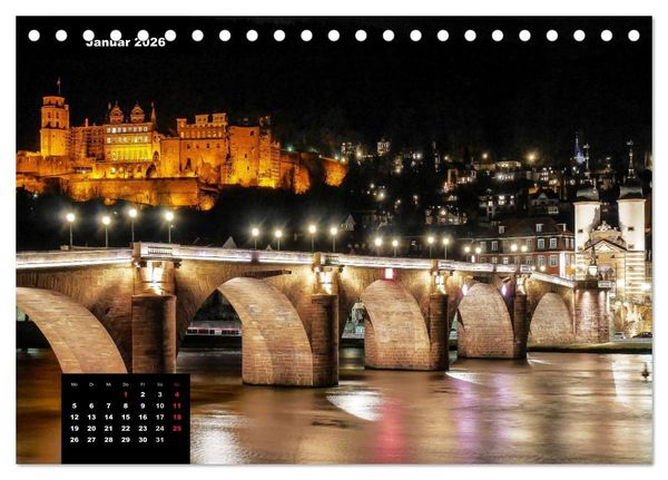 Produktbild: City Lights - Lichter der Nacht (Tischkalender 2026 DIN A5 quer), CALVENDO Monatskalender